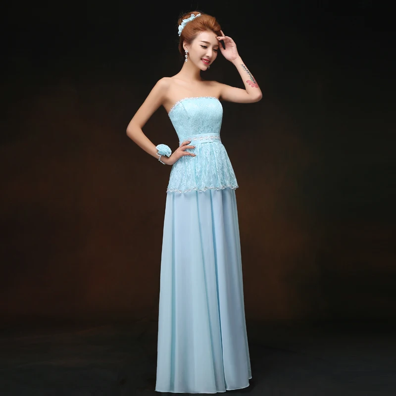 Длинное шифоновое платье для подружки невесты большие размеры Vestido Largo Sirena Maid of