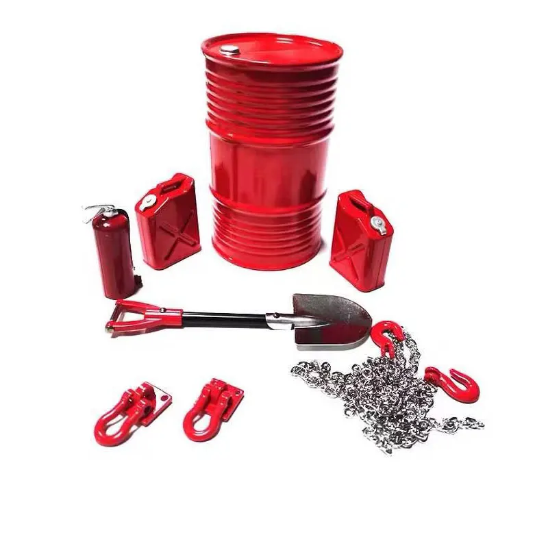 

8 шт./компл. имитация украшения буксирный крюк масляный бак Лопата для TRX4 SCX10 90046 D90 MST Jimny VS4 RC гусеничные автомобильные аксессуары