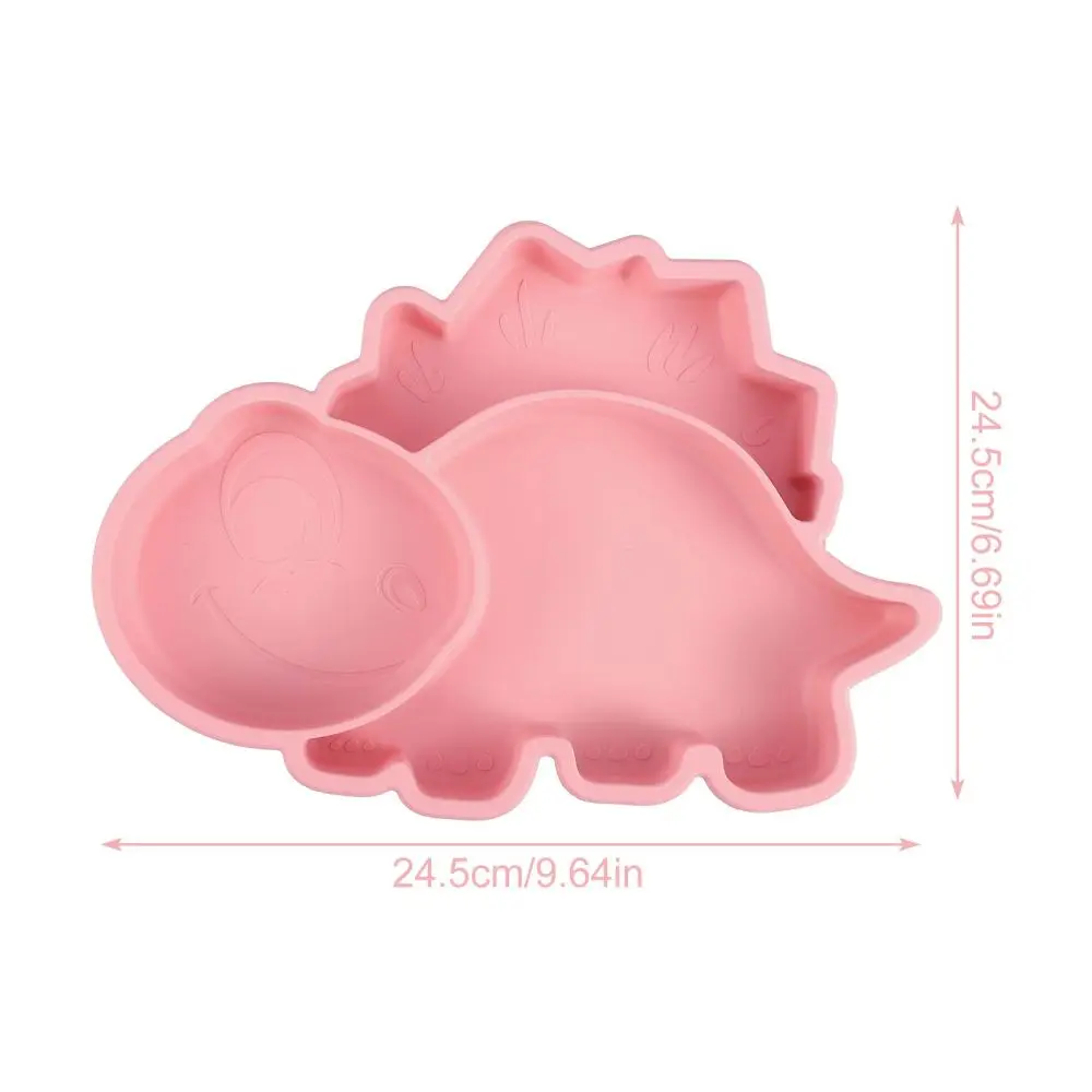 

1 Pc Silicone Plate Children Sucker Non-skid Divided Feeding Plate