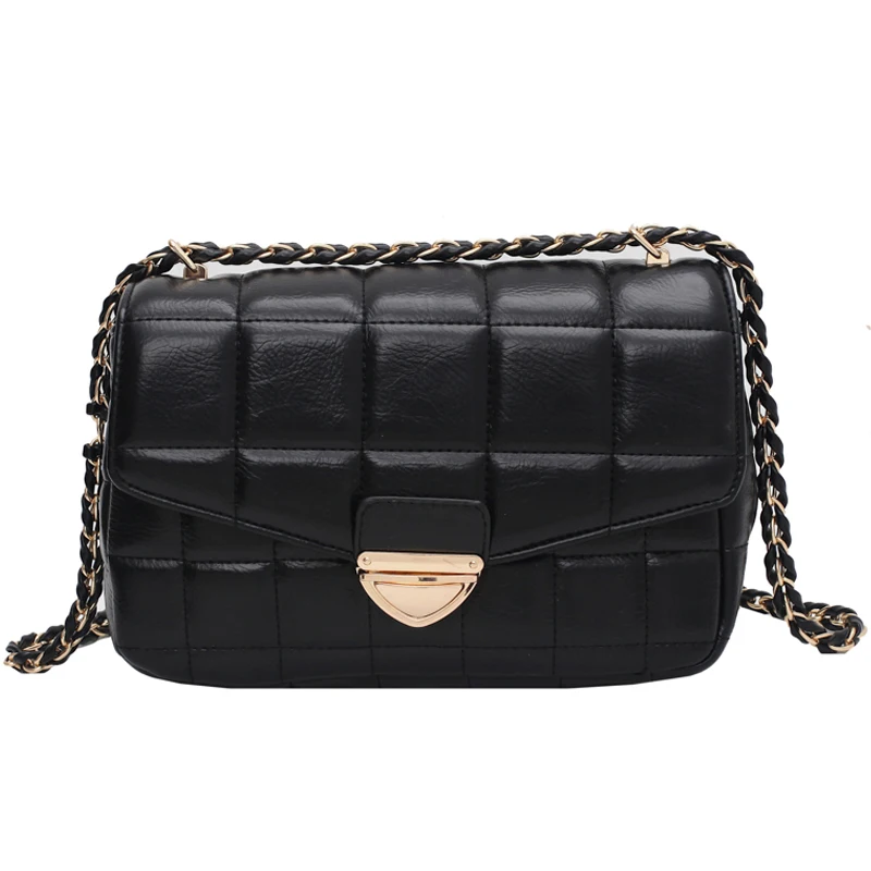 

Chain PU Leather Small Crossbody Bags 2021 Quality Ladies Designer Handbags Shoulder Simple Bag Women's Hand Bag