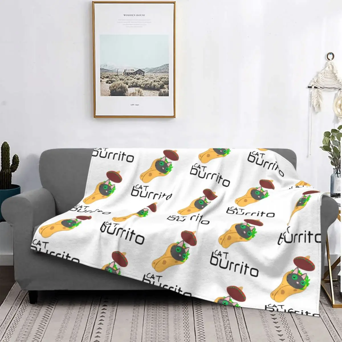 

Burrito Blanket Coral Fleece Textile Decor Flour Delicious Breakfast Breathable Lightweight Throw Blankets for Home Outdoor