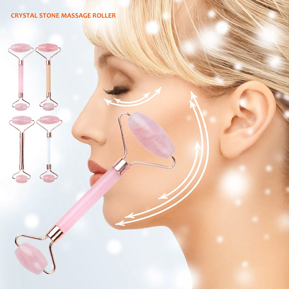 Натуральный Нефритовый камень ролик для массажа лица уход за кожей Шеи лифтинг