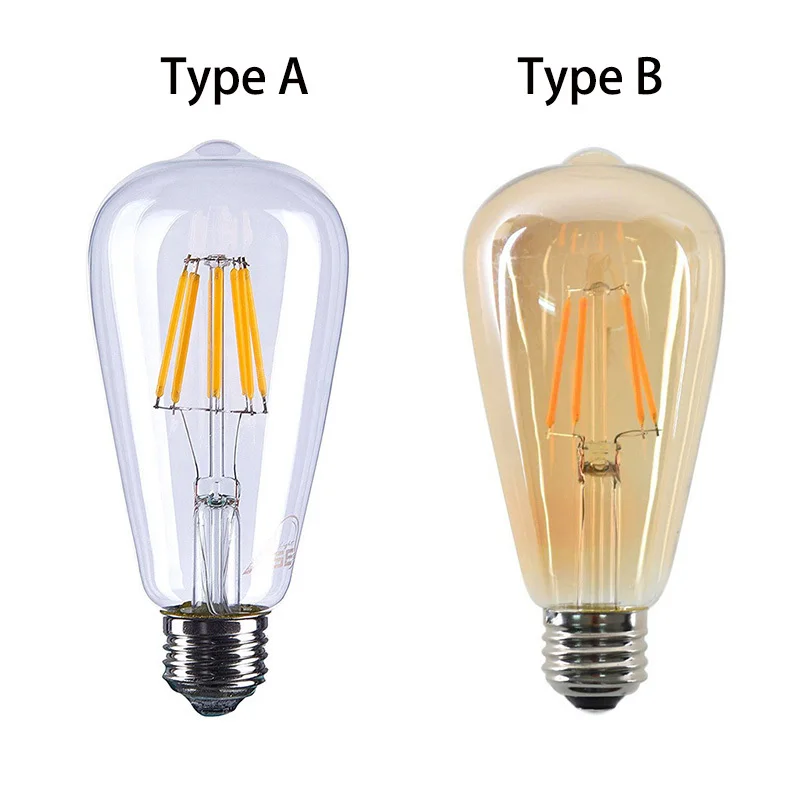 Led Retro Edison lamp Standard Antique bulb Decoration St64 Light E27 4W 6W 8W 220V Vintage Bulb Incandescent | Лампы и освещение