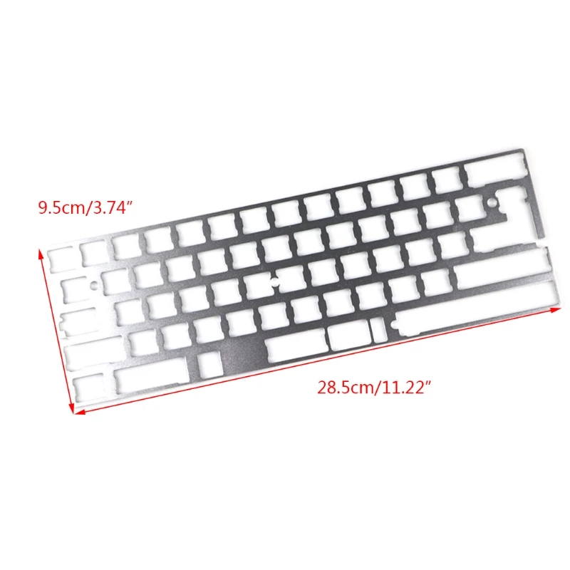 Серебристая 60% алюминиевая механическая клавиатура Поддержка GK64 DZ60 GH60 CNC