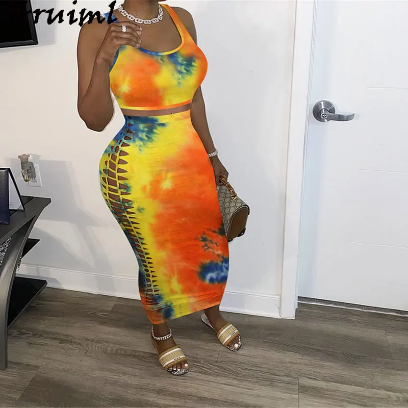 Женский укороченный топ и длинная юбка элегантный комплект из двух предметов с