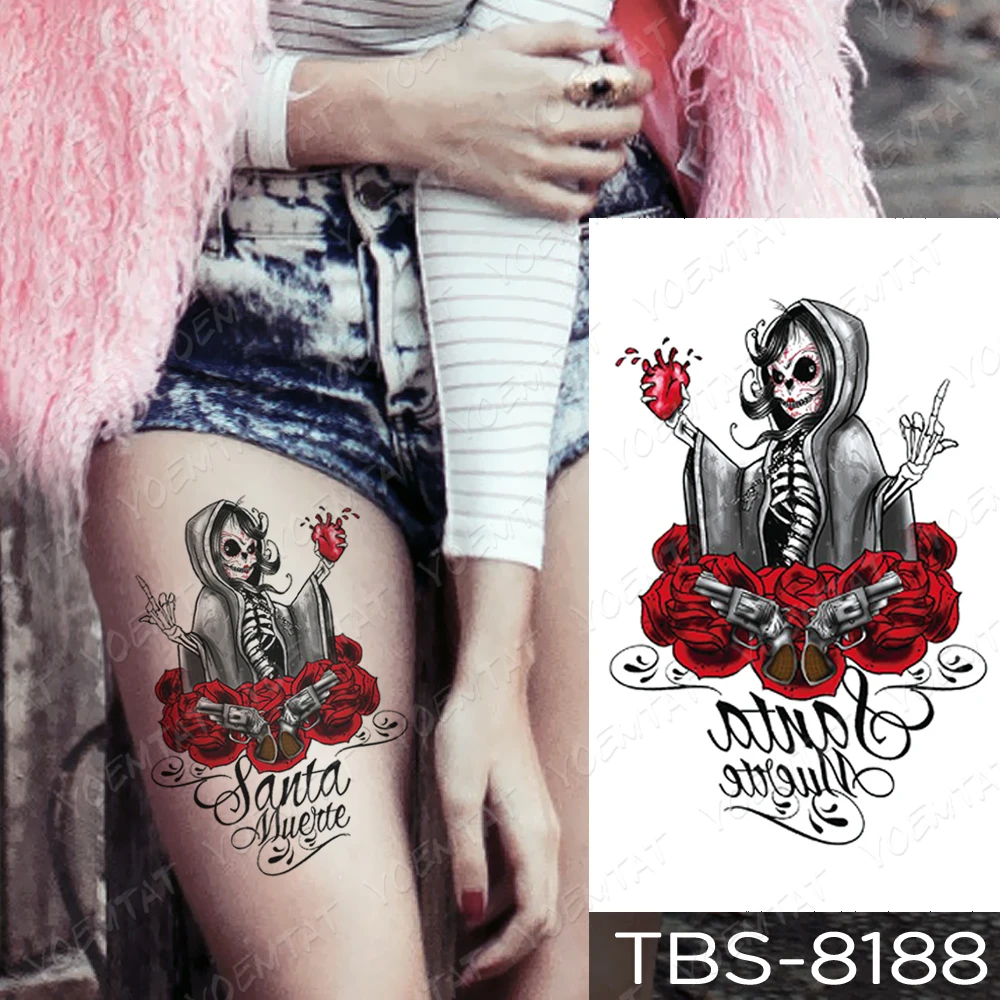 

Waterproof Temporary Tattoo Sticker Cool Girl Indian Flash Tatoo Old School Body Art Arm Water Transfer Fake Tatto Women Men