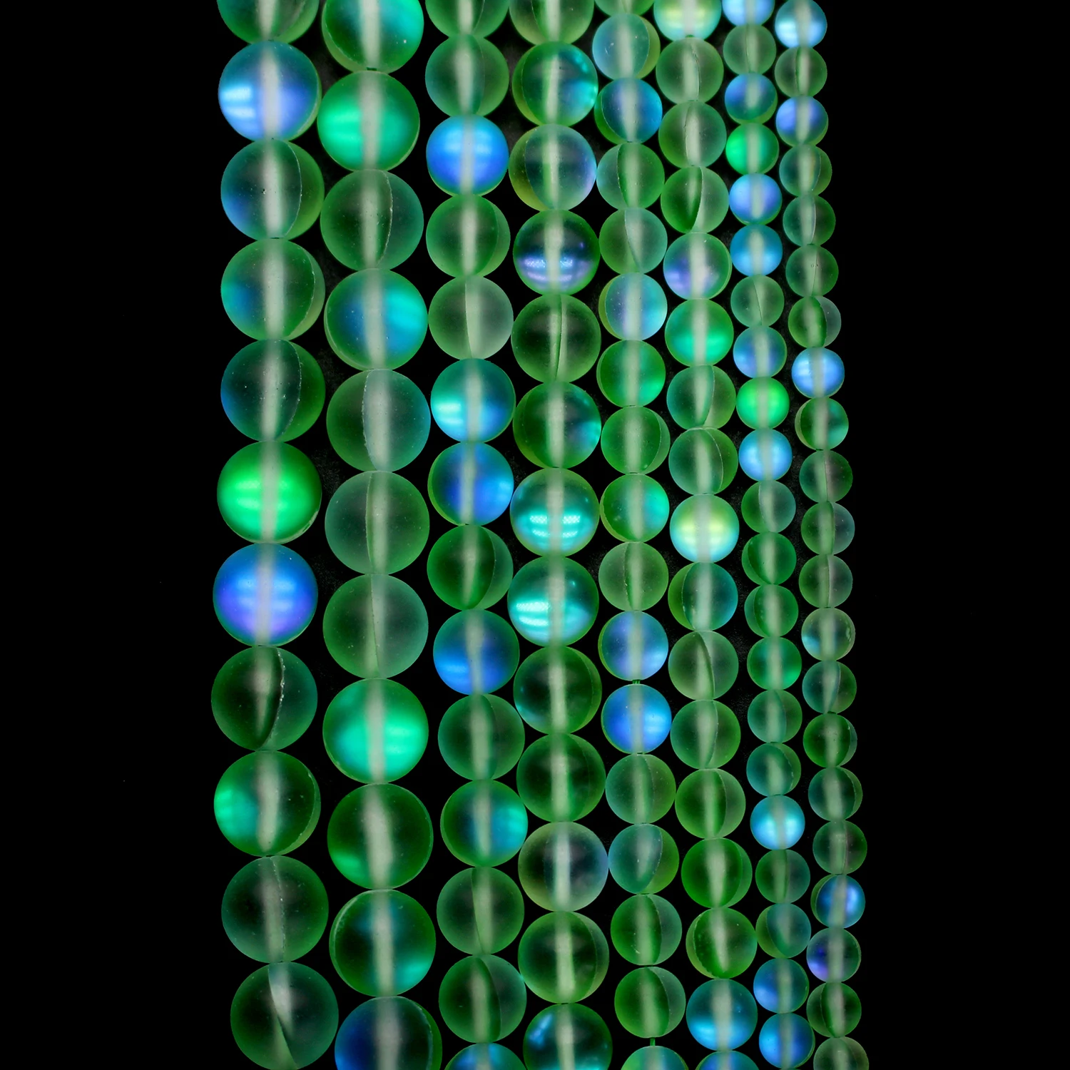 

Oameusa 6mm 8mm 10mm 12mm Frosted Green Moonstone Stone Agates Beads DIY Earrings Rings Necklace Charms For Women