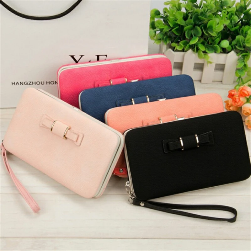 

2022 New Women Wallet Female Long Leather Purse Hasp Purses with Strap Phone Card Holders Big Capacity Ladies Wallets Clutch