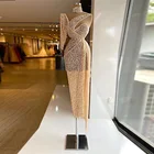 Женское вечернее платье на одно плечо, с молнией сзади