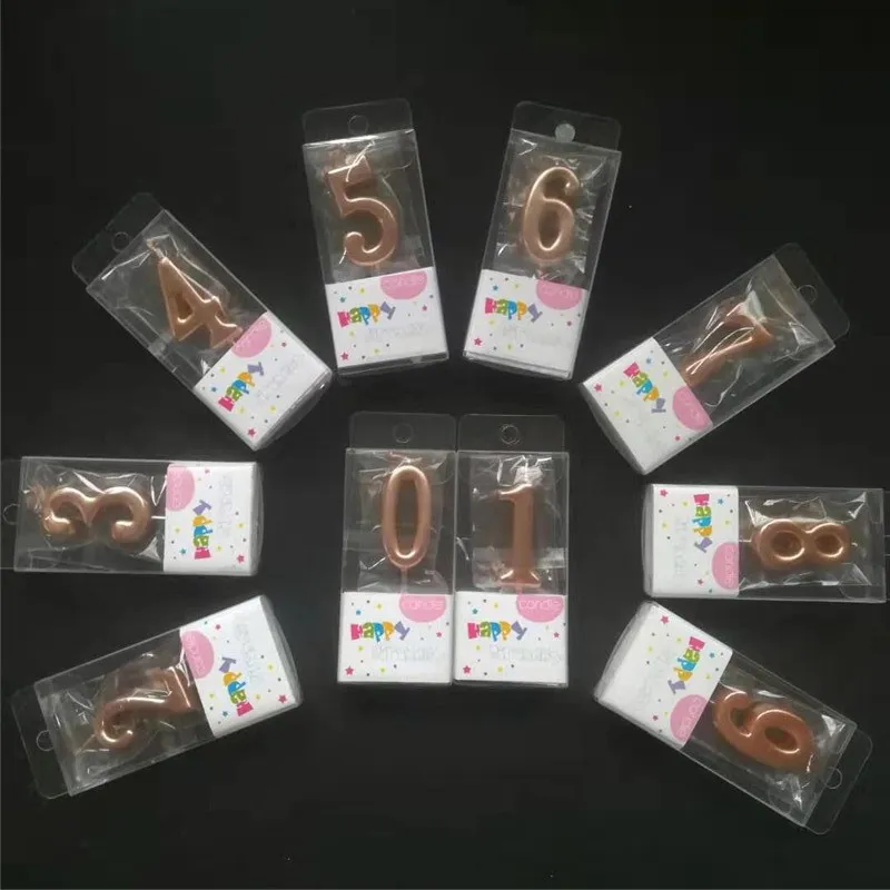 Сверкающие цифровые мини свечи на день рождения детский Принц принцесса