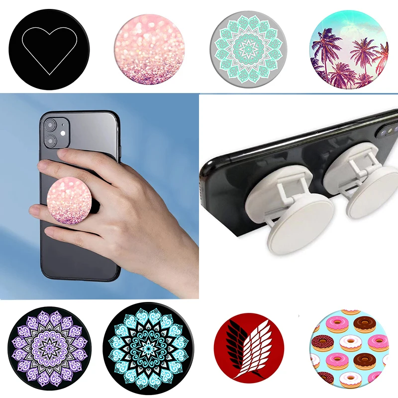 

DIY Nimble Phone Holder попсокет Flower Pattern Smartphone Hot pocket socket Desk Stand Hand Finger Phones Ring Grip