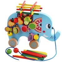 wooden balance stacking toy diy cartoon fruit animal stringing threading beads toy shape cognitive toy children education toy