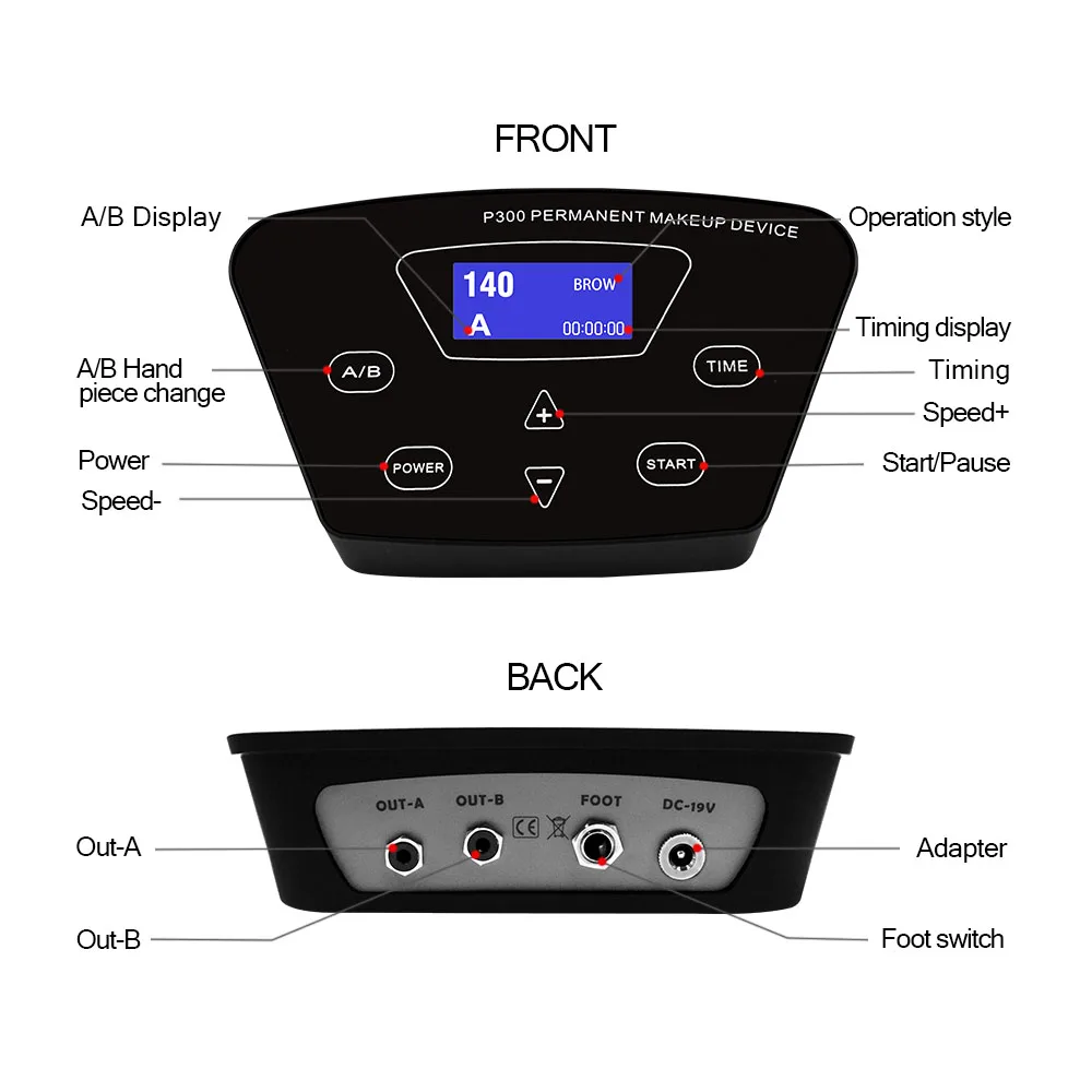 P300 тату пистолеты постоянные наборы для машинного макияжа вращающиеся