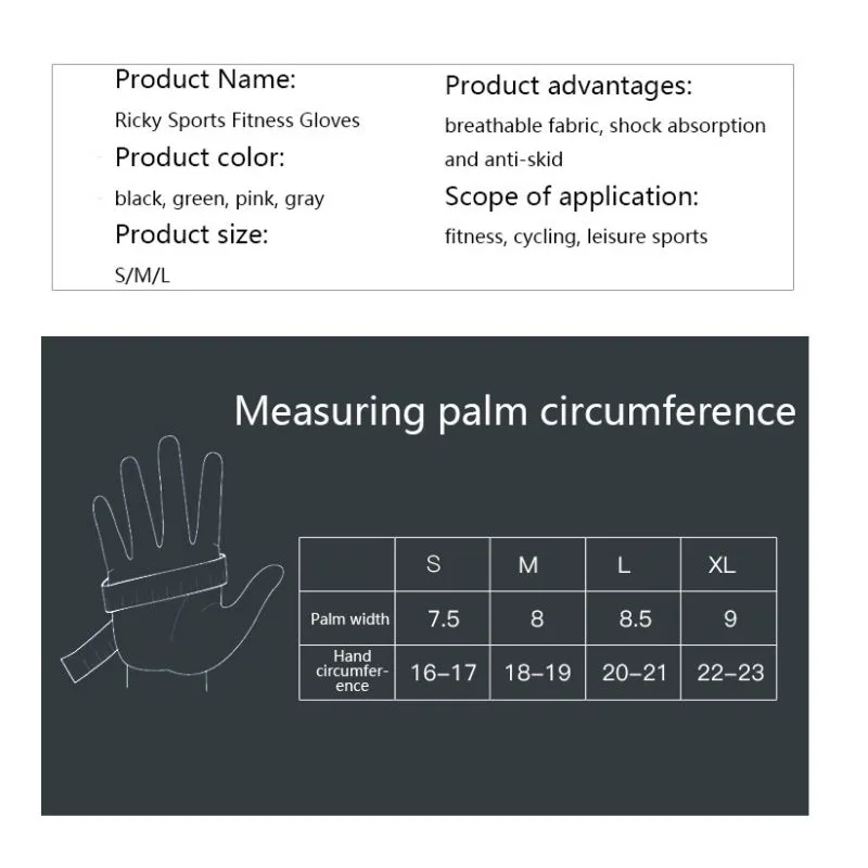 

Unisex Half Finger Fitness Silicone Non-Slip Gloves Mesh Breathable Shockproof Wear Resistant Sports Relieve Palm Pressure Glove