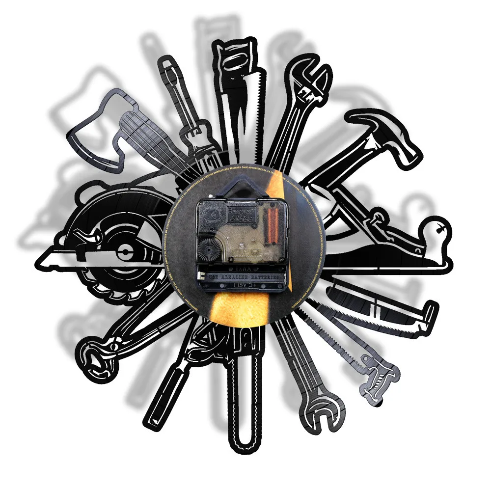 Инструменты для гаража автомобиля виниловая запись настенные часы механический