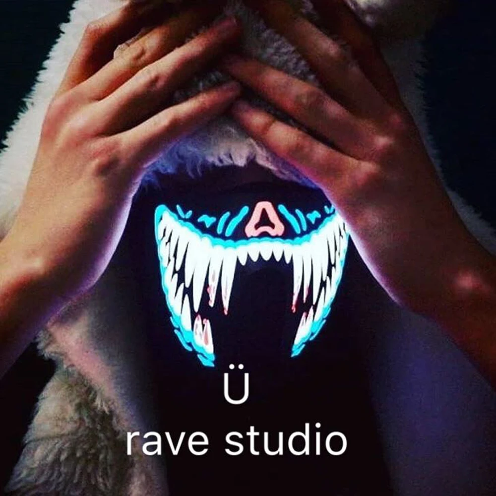 VEVEFHUANG Kосплей Хэллоуин косплей маска светодиодная вечевечерние ужас