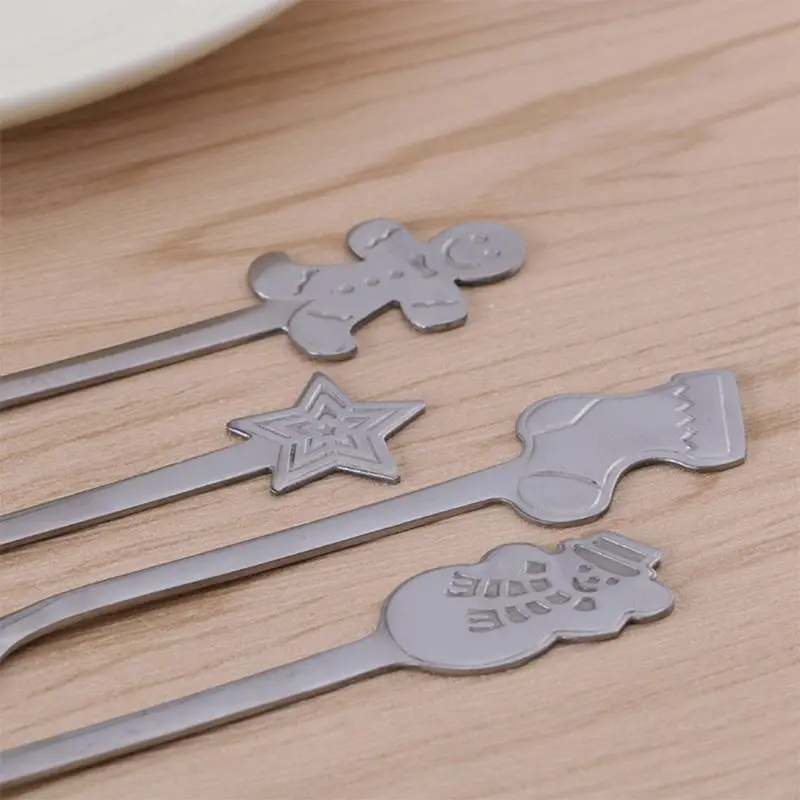 12 упаковок креативная Рождественская ложка кофейная из нержавеющей стали