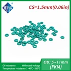 Резиновое уплотнительное кольцо Green FKM, 5 шт.лот, толщина 1,5 мм, OD55,566.5788.591010.511 мм
