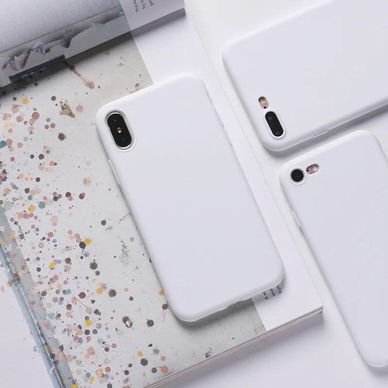 Чехол для Телефона IPhone 6 6s 7 8 Plus X XR XSMax 11 11Pro 11ProMax милый однотонный Мягкий