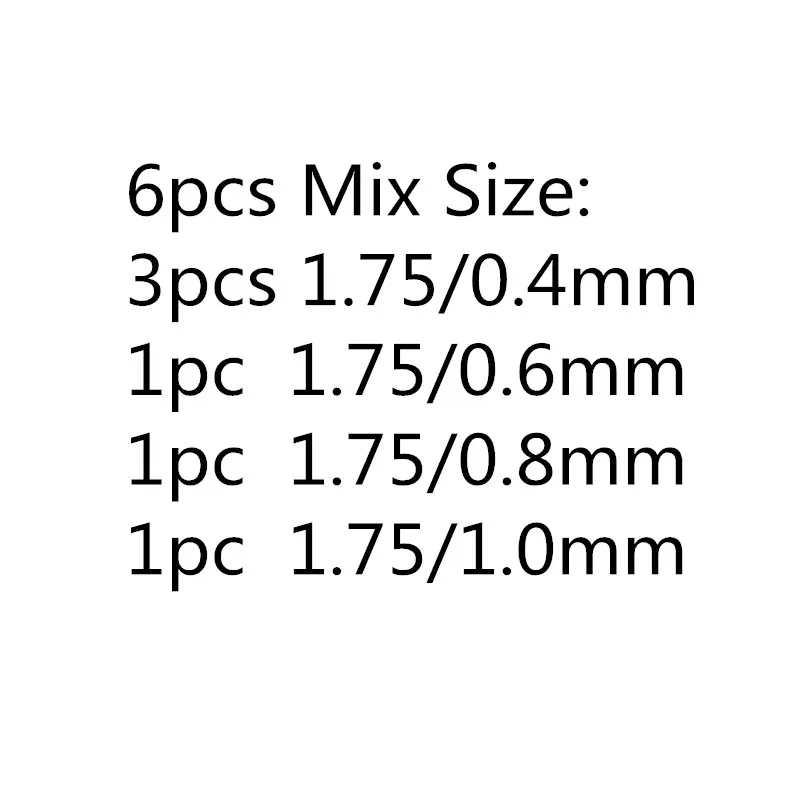 6 шт. V6 сопло из закаленной стали V5 Запчасти для 3D принтера PEI PEEK углеродное