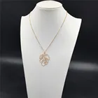 Летние романтичные золотого цвета с покрытием полый лист монстеры ожерелье с подвеской для женщин повседневные стихийные Decotion завод тема аксессуар