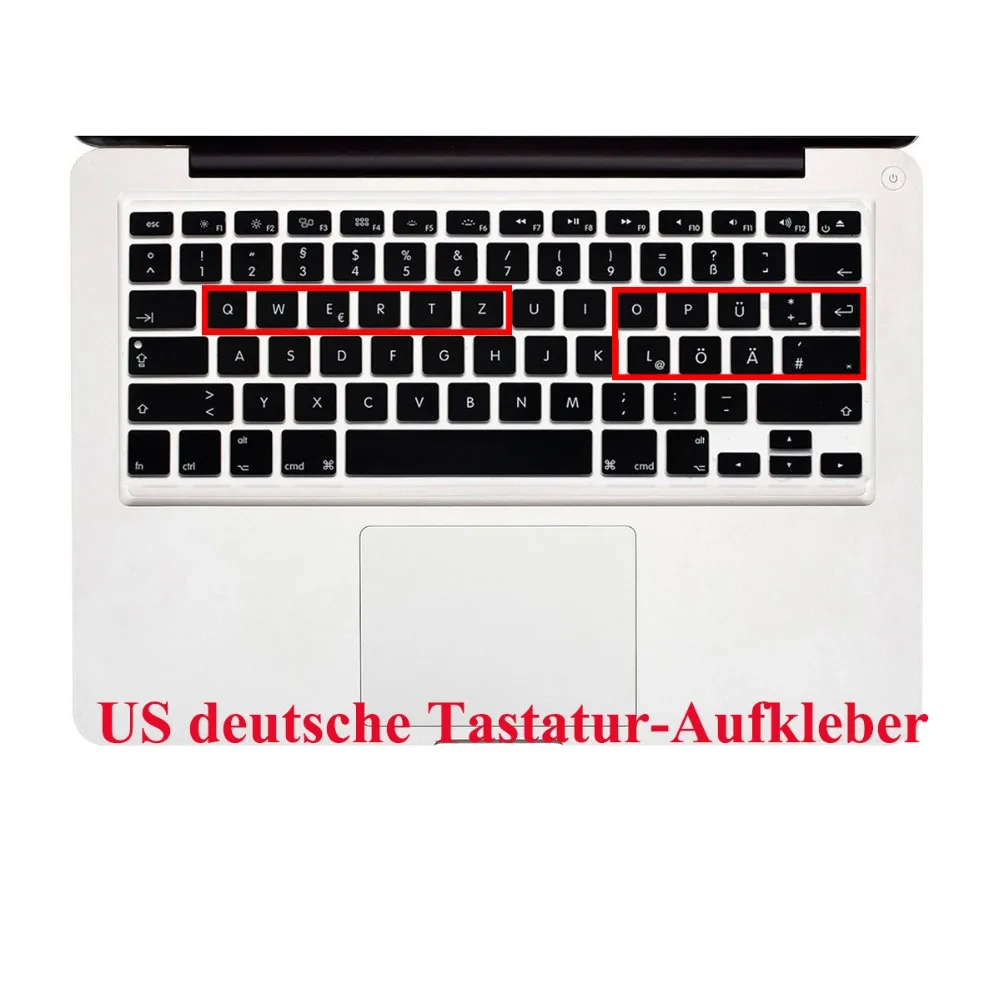 Наклейки на клавиатуру с немецкими буквами немецкие алфавиты для Macbook Pro 13 15 17