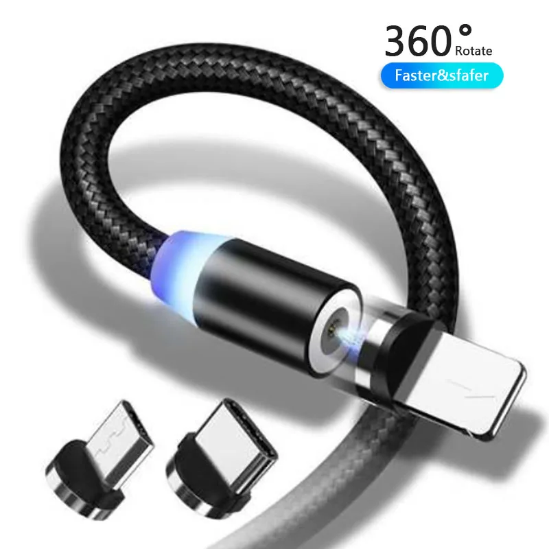 

1M 2M Magnetic Cable 2A Micro Usb Type C Fast Charging Microusb Magnet Charger Usb c Cable