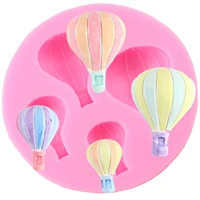 3d hot air balloon cake border silicone molds cake decoration tools diy kitchen baking tools candy clay chocolate fondant moulds