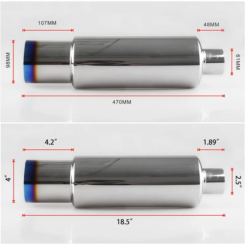 Универсальная выхлопная труба из углеродного волокна для мотоцикла 51/60 мм