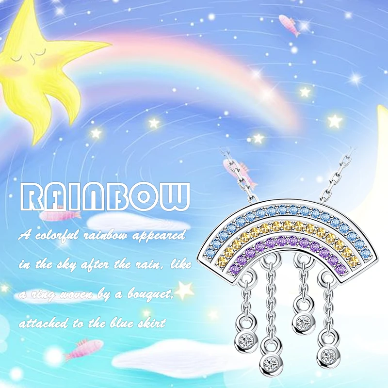 Женское колье из серебра 925 пробы с разноцветным цирконием|Ожерелья| |