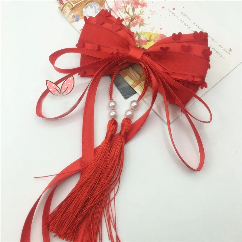 Женское кимоно с бантом бабочкой украшение для волос лентами и кисточками на