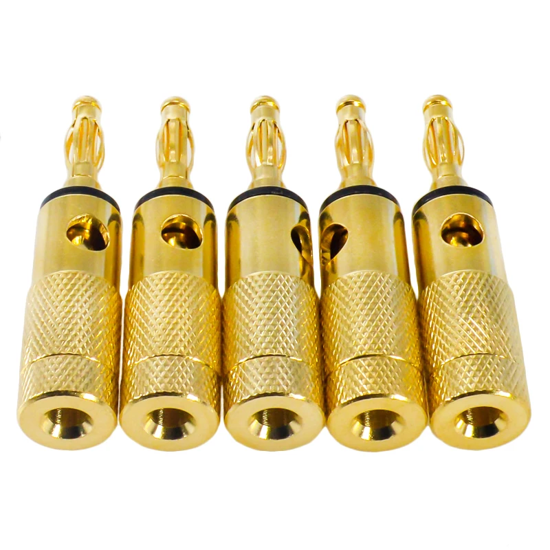 HiFi-разъемы для динамиков банановые заглушки латунь + Позолоченные разъемы