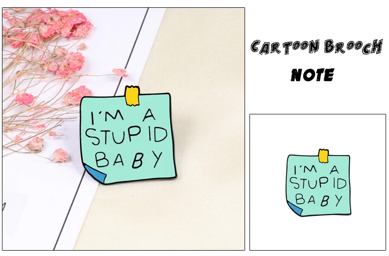 Cute Note Brooches Daily Plan Save Paper Memo Message Icon Lapel Enamel Pin Funny Cartoon Pins For Women Men Shirt Badge Jewelry