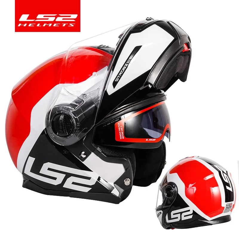 LS2 стробоскоп флип-ап мото rcycle шлем ls2 FF325 модульный двойной объектив козырек capacete cascos moto шлем DOT утвержден - Цвет: 14