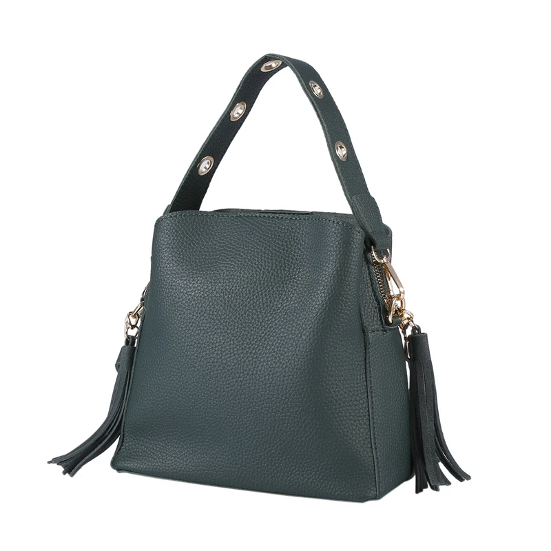 Модная женская сумка ведро винтажная мессенджер с кисточками