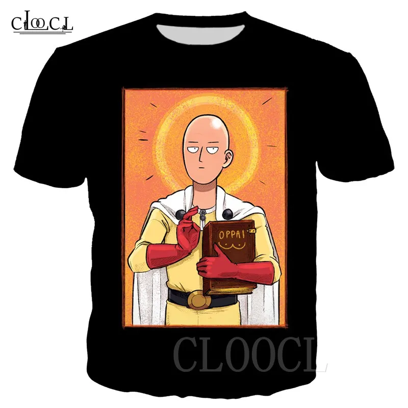 Мультфильм One Punch Man состоящие из футболки черного цвета и пуловеры 3D принт в стиле