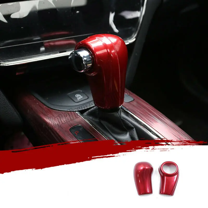 

FOR Honda HR-V 2016-2022 ABS red car interior Gear shift knob cover trim 2pcs