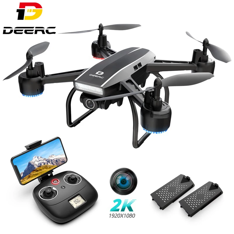 

DEERC D50 RC Дрон с камерой 2K Ultra HD FPV живое видео 120 ° Широкий угол жест селфи Waypoints функции RC Квадрокоптер подарки