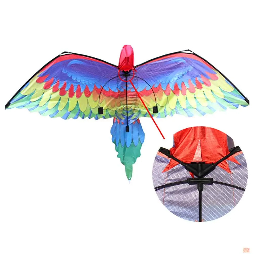 

Lightweight Activity Flying Games Toy Portable Funny Single Line Outdoor Easy To Fly Kids Adults With Tail 3D Parrot Kite Family