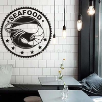 seafood restaurant decor vinyl wall decal prown lovers kitchen dining room sticker bar drink art sticker