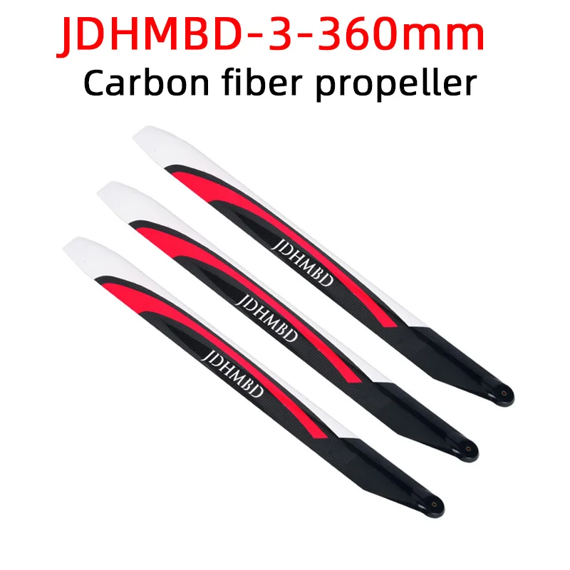 JDHMBD-Hoja de rotor principal de fibra de carbono para alineación de trex, GARTT, JCZK, 300C, 450L, ALZRC, X360, KDS, 360, partes de helicóptero RC, 3-360mm