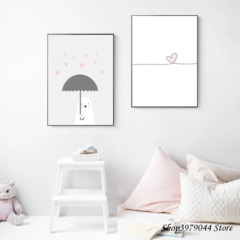 Постер с изображением медведя в скандинавском стиле детские украшения постеры и