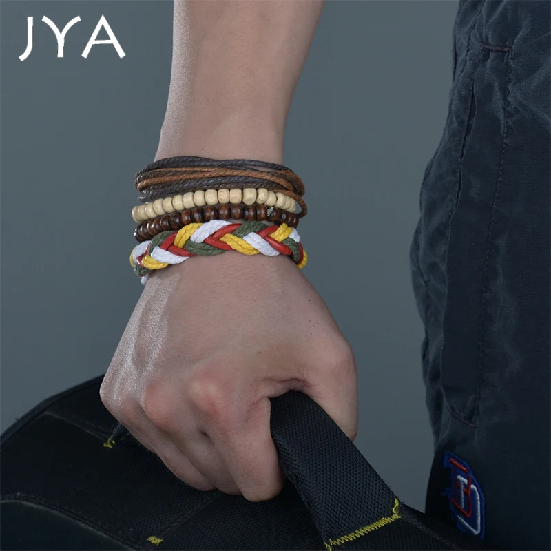 Cpop Новейшие цвета ручная вязка браслет ручной работы для мужчин Многослойные