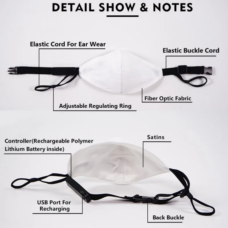 

Flashing LED Dust Proof Face Mask Colorful Luminous Unisex Light Up Mouse Masks For Rave Music Party Mask Halloween Cosplay