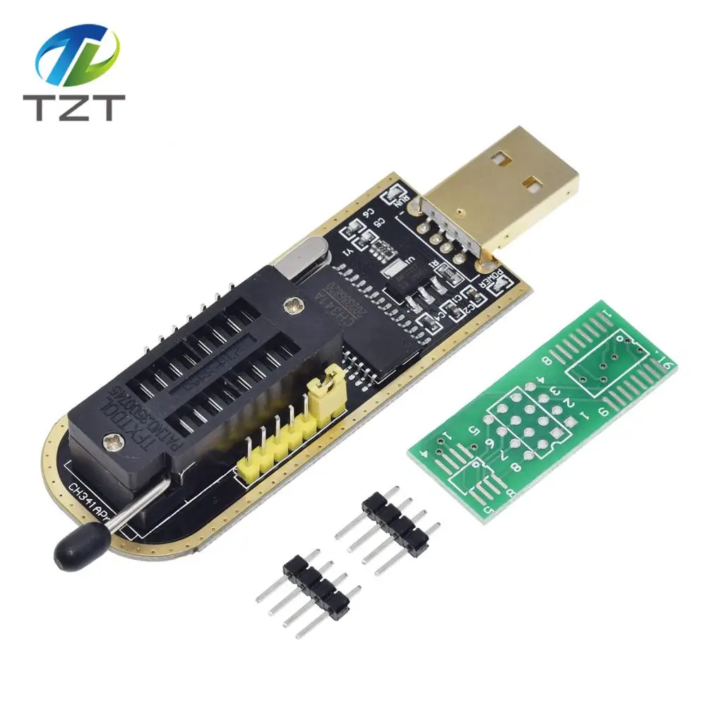 Программатор для FLASH и EEPROM на CH341A серия 24/25 BIOS/USB с пружинным зажимом SOIC8/SOP8 93CXX / 25CXX