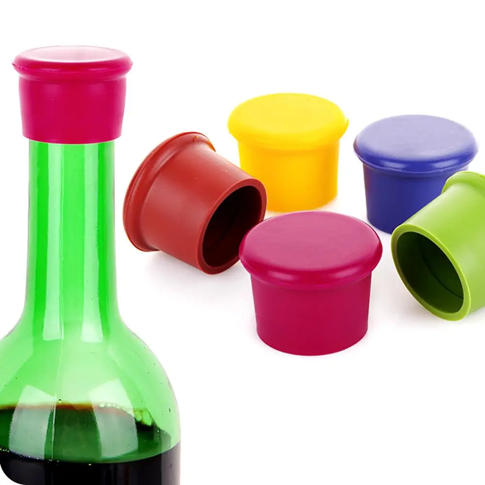 

1Pc Silicone Bottle Caps Beer Beverage Cover Wine Stopper Family Bar Preservation Tools Kitchen Bar Accessories Random Color