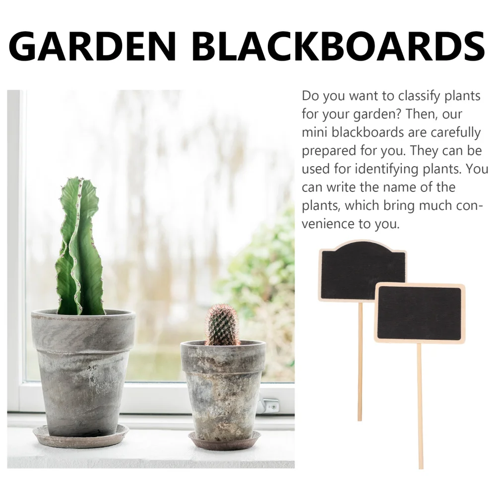 

20pcs Garden Markers Write Vegetable Labels Wooden Blackboard Pick Plant Tags
