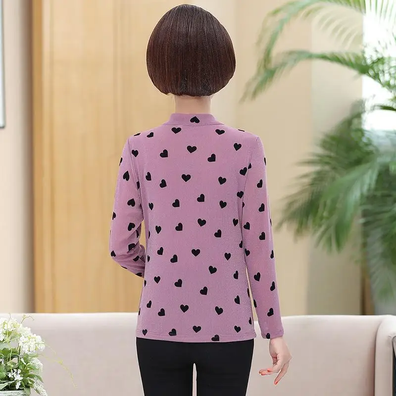 Одежда для матери среднего возраста Весенние футболки с длинным рукавом женская