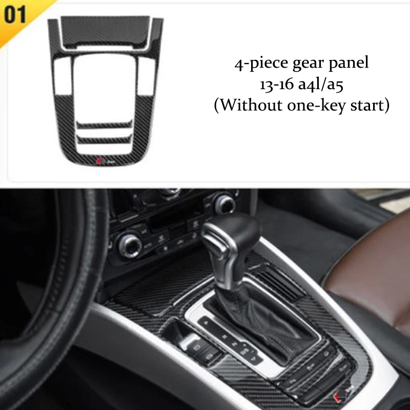 

For Audi A4 A5 A4L Gear Panel Real Carbon Fiber Decoration 3D Sticker Car Interior Accessories 2009-2016