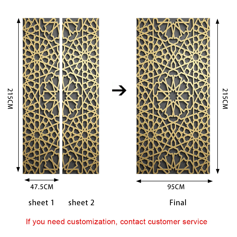 

Simulation Of Metal Texture 3D Door Sticker Home Decoration Wall Stickers Bedroom Porch Art Mural Peel & Stick Wallpaper